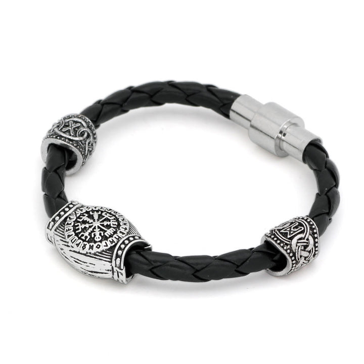 WorldNorse  Rune Beaded Leather Wrap Bracelet