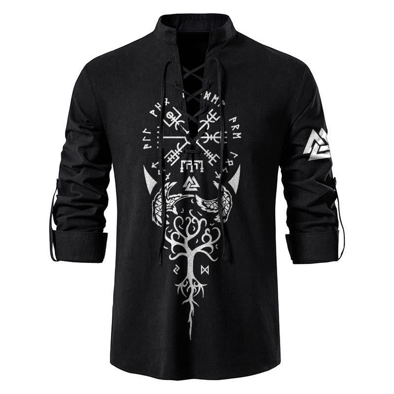 WorldNorse Viking Yggdrasil Valknut Vegvisir Costume Shirt