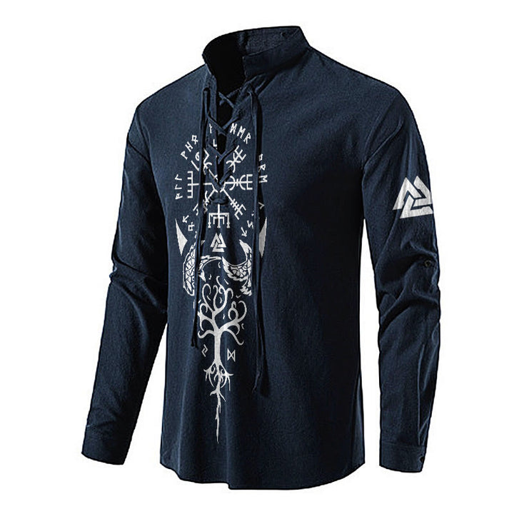 WorldNorse Viking Yggdrasil Valknut Vegvisir Costume Shirt