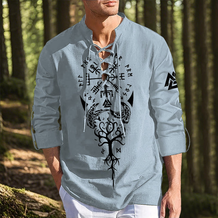 WorldNorse Viking Yggdrasil Valknut Vegvisir Costume Shirt