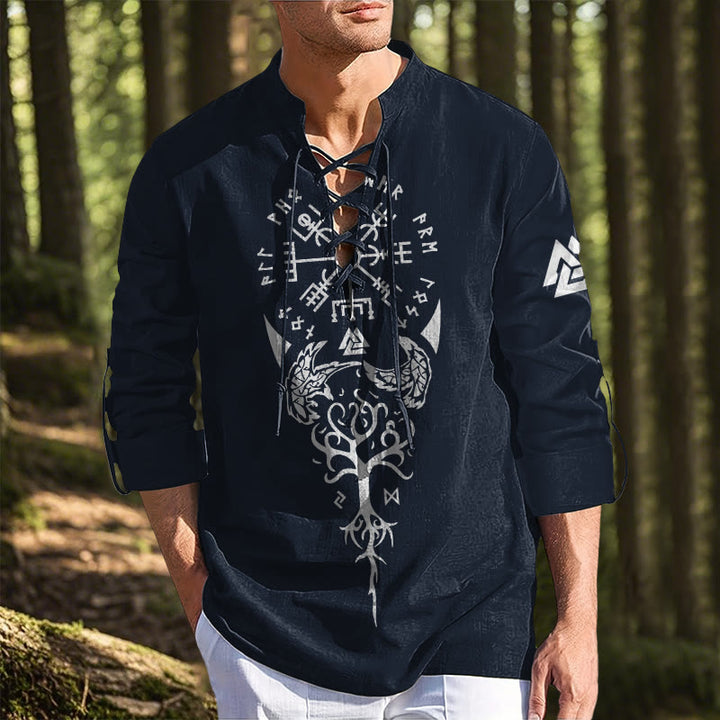 WorldNorse Viking Yggdrasil Valknut Vegvisir Costume Shirt