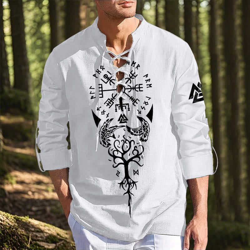 WorldNorse Viking Yggdrasil Valknut Vegvisir Costume Shirt