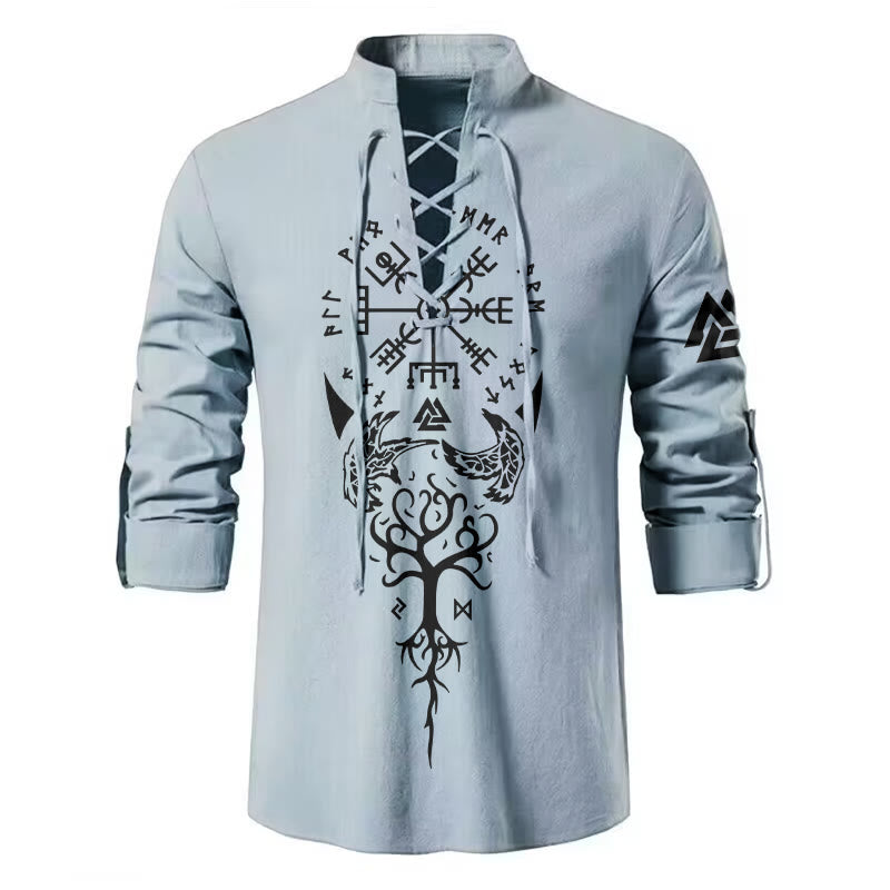 WorldNorse Viking Yggdrasil Valknut Vegvisir Costume Shirt