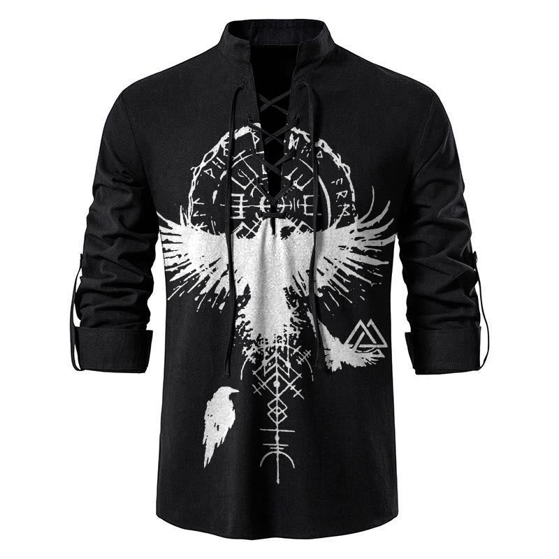 WorldNorse Raven Valknut Vegvisir Costume Shirt
