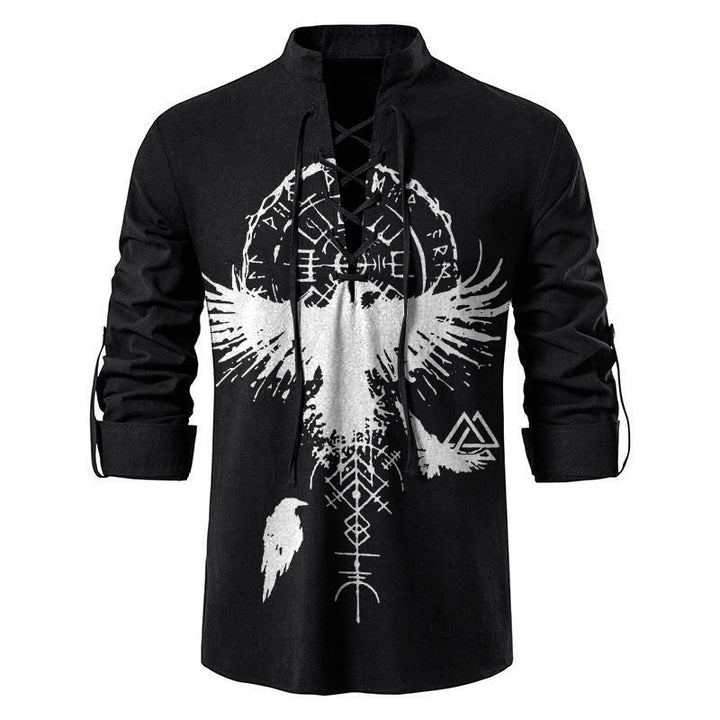 WorldNorse Raven Valknut Vegvisir Costume Shirt