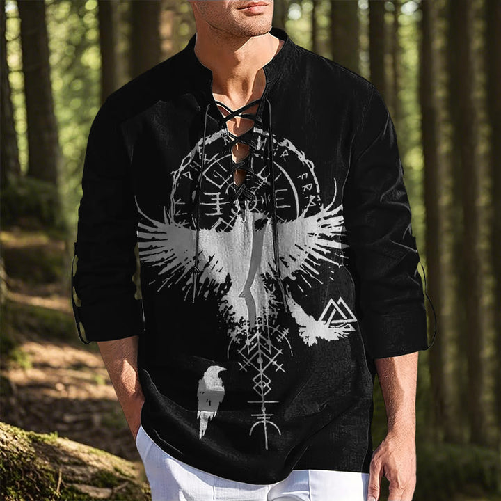 WorldNorse Raven Valknut Vegvisir Costume Shirt