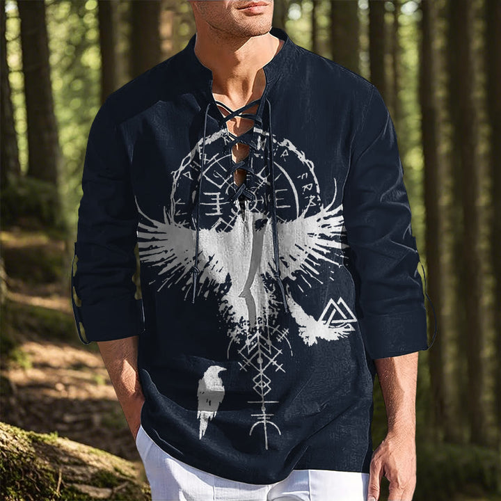 WorldNorse Raven Valknut Vegvisir Costume Shirt
