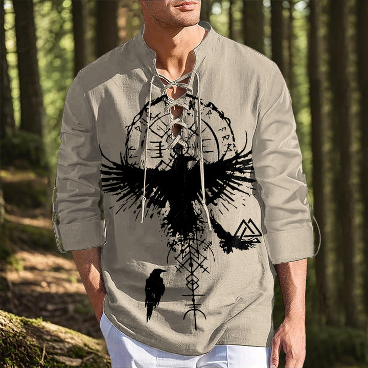 WorldNorse Raven Valknut Vegvisir Costume Shirt