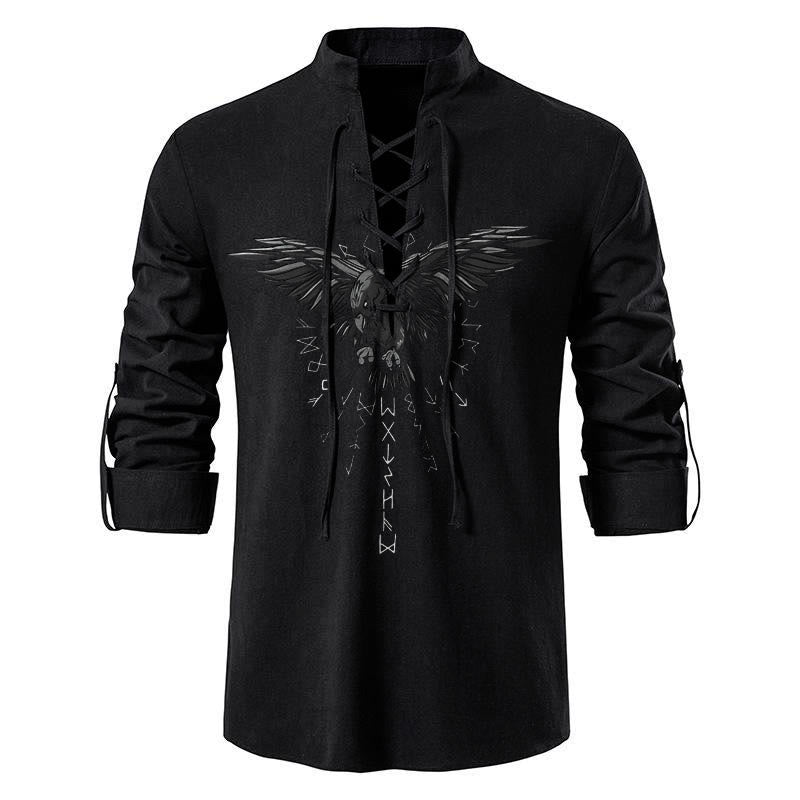 WorldNorse Runes Raven Eagle Graphic Costume Shirt