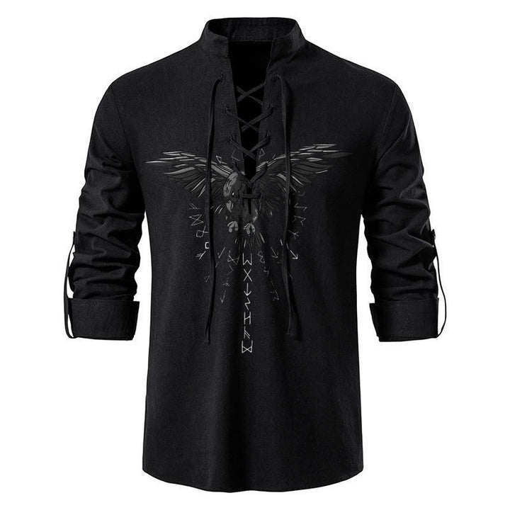 WorldNorse Runes Raven Eagle Graphic Costume Shirt