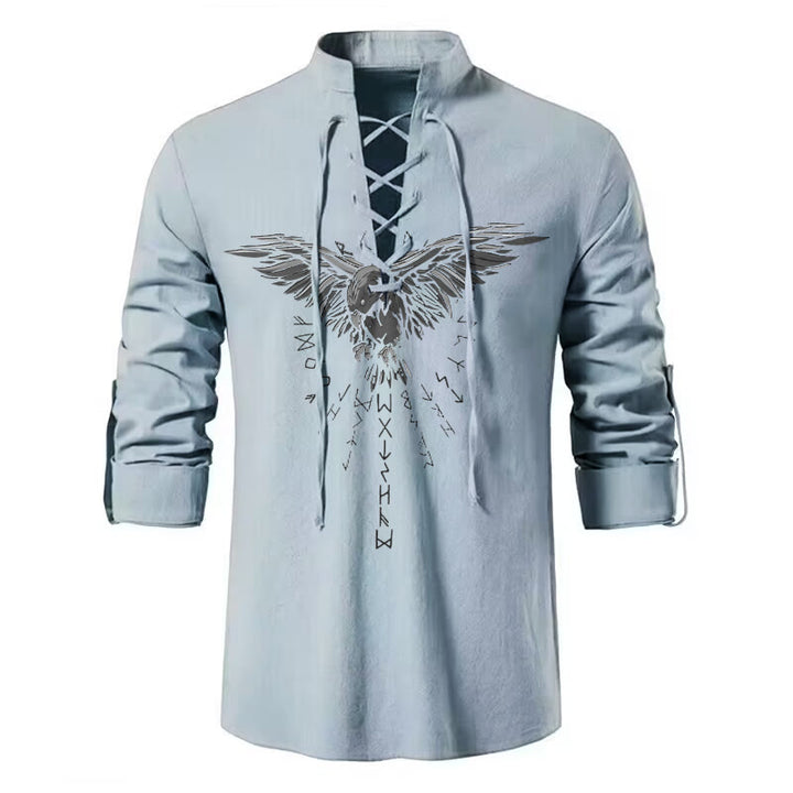 WorldNorse Runes Raven Eagle Graphic Costume Shirt