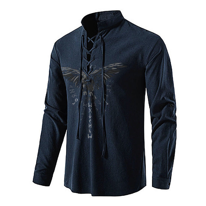 WorldNorse Runes Raven Eagle Graphic Costume Shirt