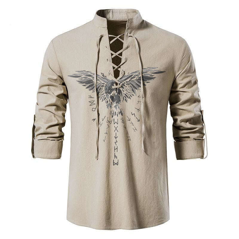 WorldNorse Runes Raven Eagle Graphic Costume Shirt