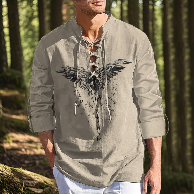WorldNorse Runes Raven Eagle Graphic Costume Shirt