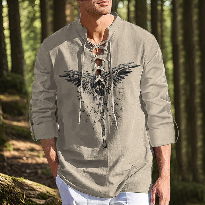 WorldNorse Runes Raven Eagle Graphic Costume Shirt