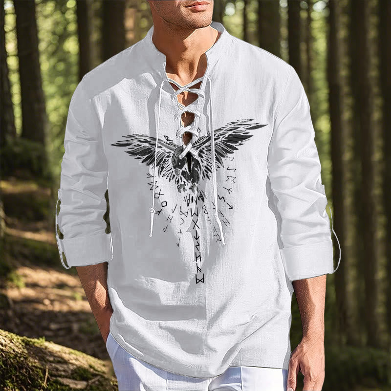 WorldNorse Runes Raven Eagle Graphic Costume Shirt