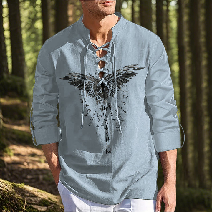 WorldNorse Runes Raven Eagle Graphic Costume Shirt