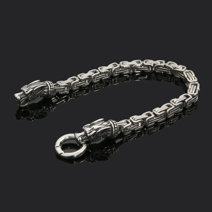 WorldNorse Silver Twin Dragon Head Link Bracelet - image 4