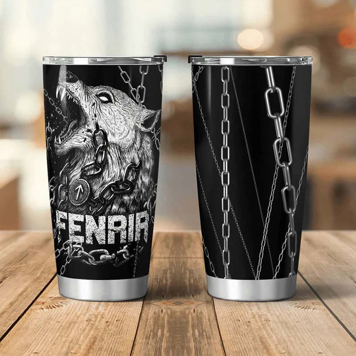 WorldNorse Viking Fenrir ls Bound By Chains Tumbler