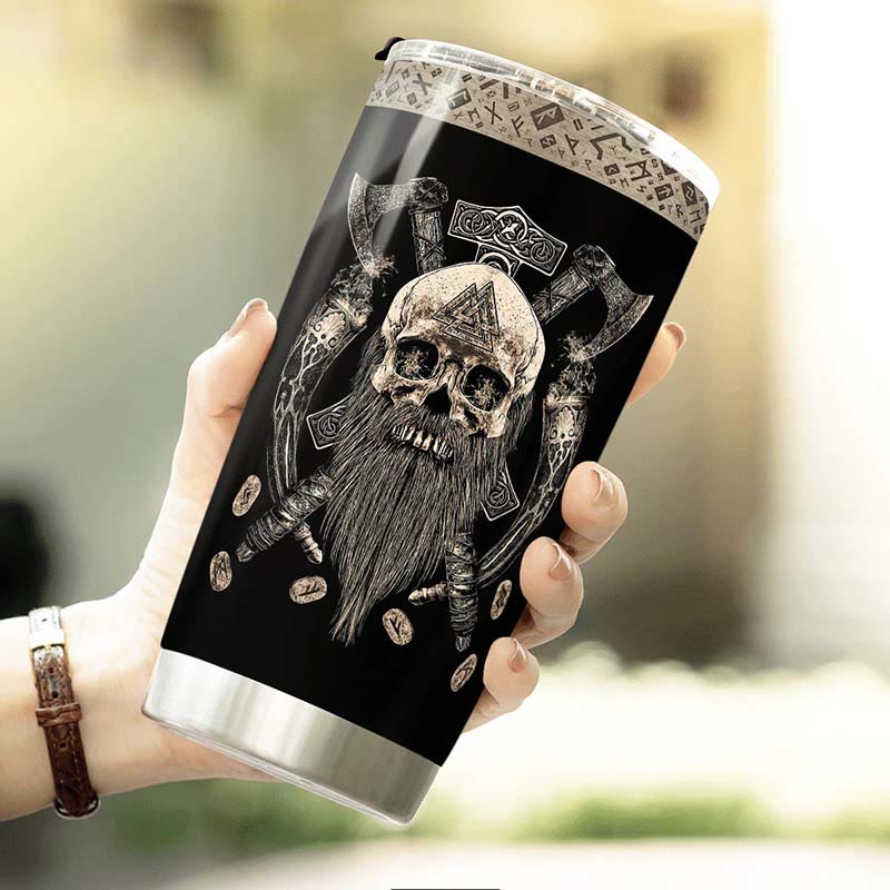 WorldNorse Beard Valhalla Norse Mythology Warrior Tumbler