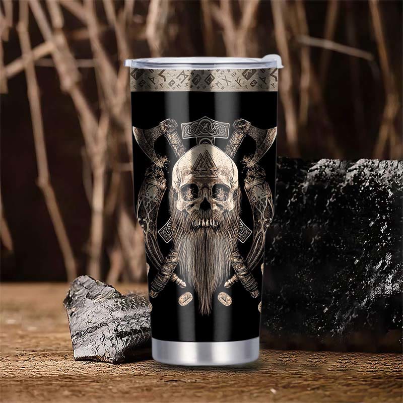 WorldNorse Beard Valhalla Norse Mythology Warrior Tumbler