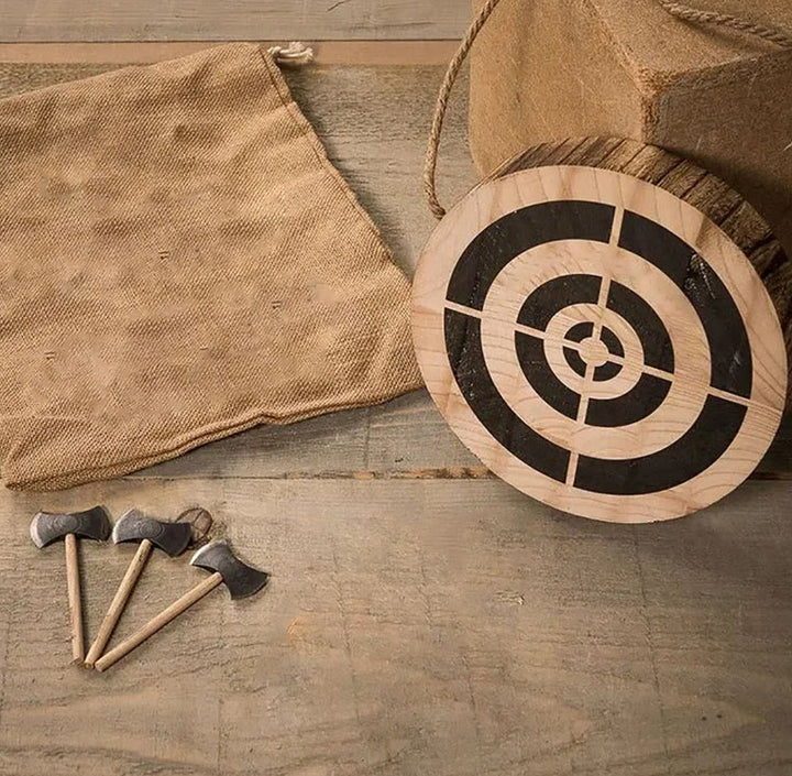 WorldNorse Small Viking Axe Game Decorations - Three small axes + Sheet pile + A hemp rope - image 0