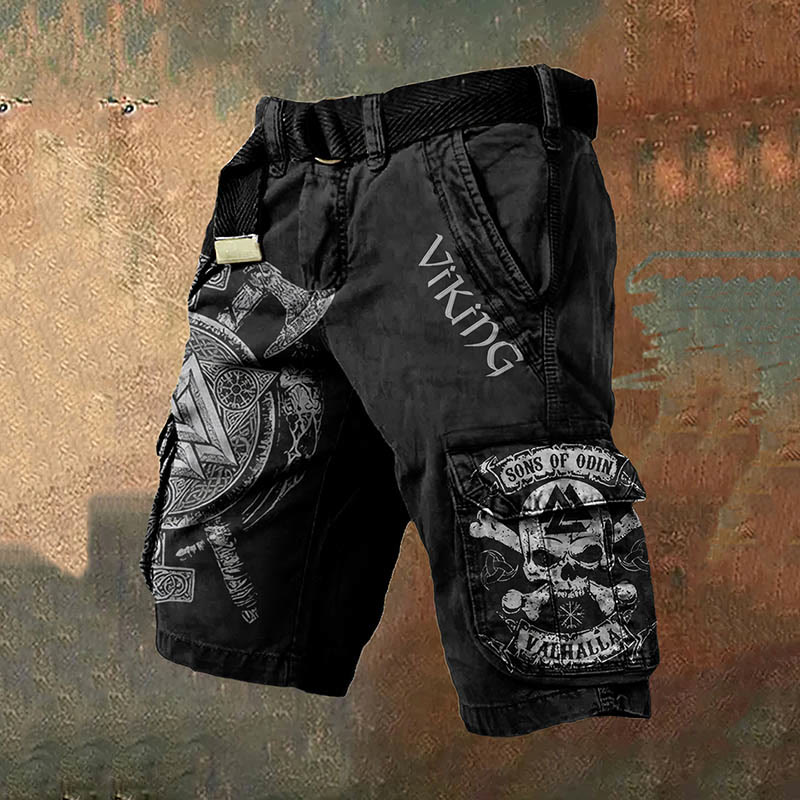 WorldNorse Viking Axe Valknut Cargo Shorts - US/UK/AU50，EU60 (5XL) - image 0