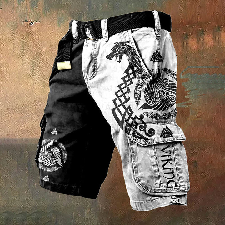 WorldNorse Norse Dragon Valknut Cargo Shorts