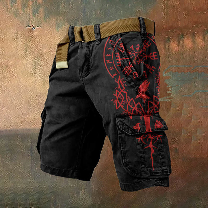 WorldNorse Vegvisir Huginn and Muninn Cargo Shorts
