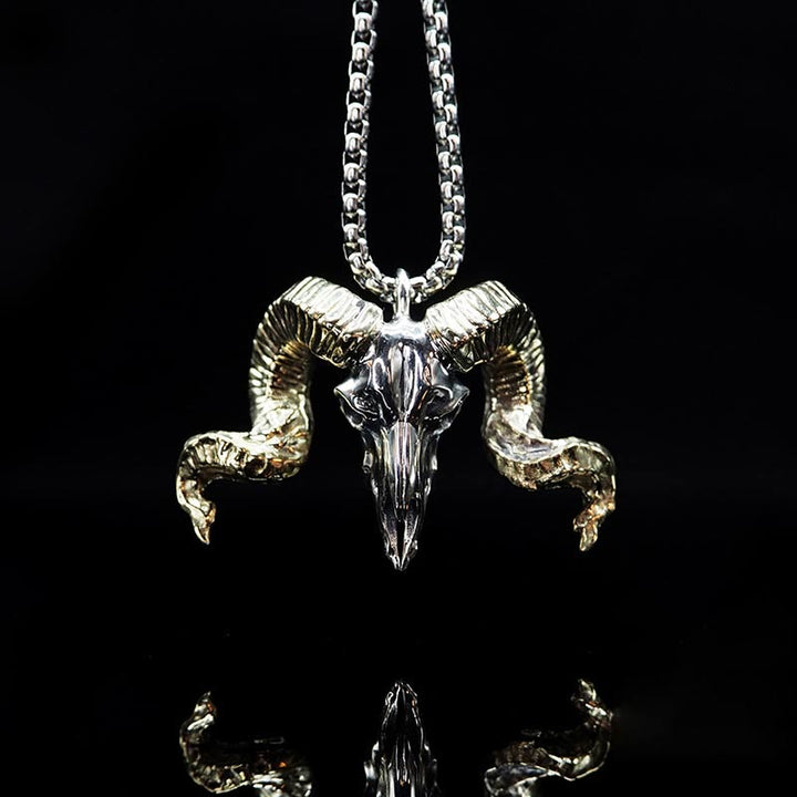 WorldNorse Handcrafted 925 Silver Sheep Head Necklace - Necklace - image 0