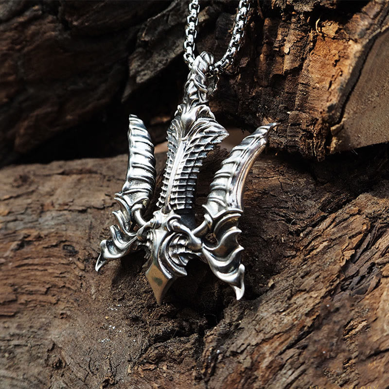 WorldNorse 925 Sterling Silver Celtic-inspired Trident Necklace - image 3