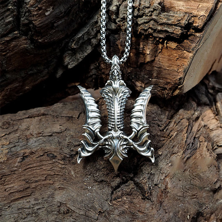 WorldNorse 925 Sterling Silver Celtic-inspired Trident Necklace - image 4