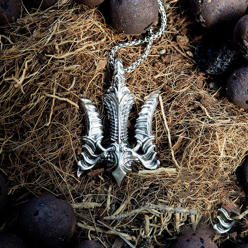 WorldNorse 925 Sterling Silver Celtic-inspired Trident Necklace - image 5