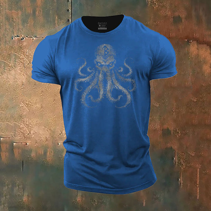WorldNorse Mystic Rune and Octopus Print T-Shirt