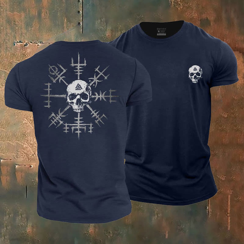 WorldNorse Vegvisir Skull Design T-Shirt