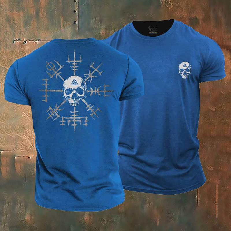 WorldNorse Vegvisir Skull Design T-Shirt