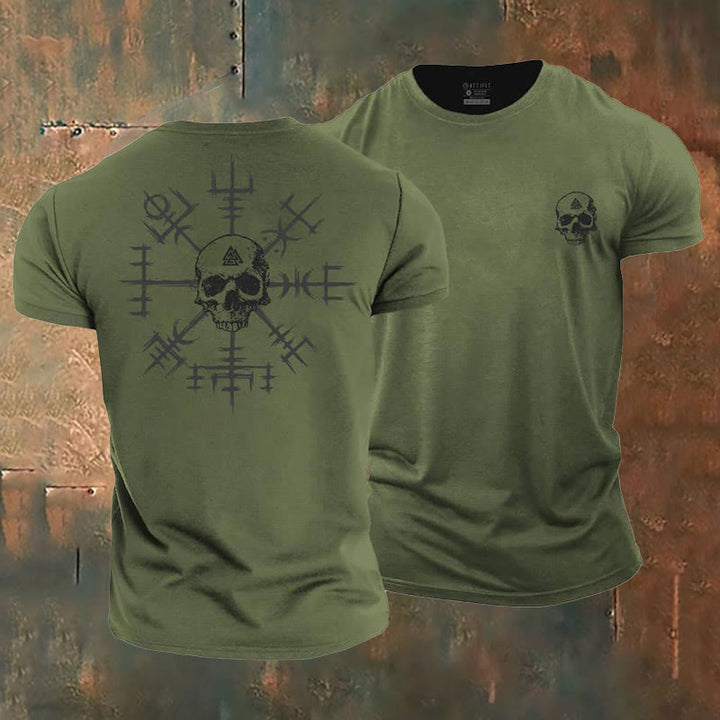 WorldNorse Vegvisir Skull Design T-Shirt