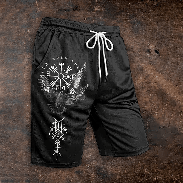 WorldNorse Vegvisir Valknut Wingspan Eagle Casual Shorts