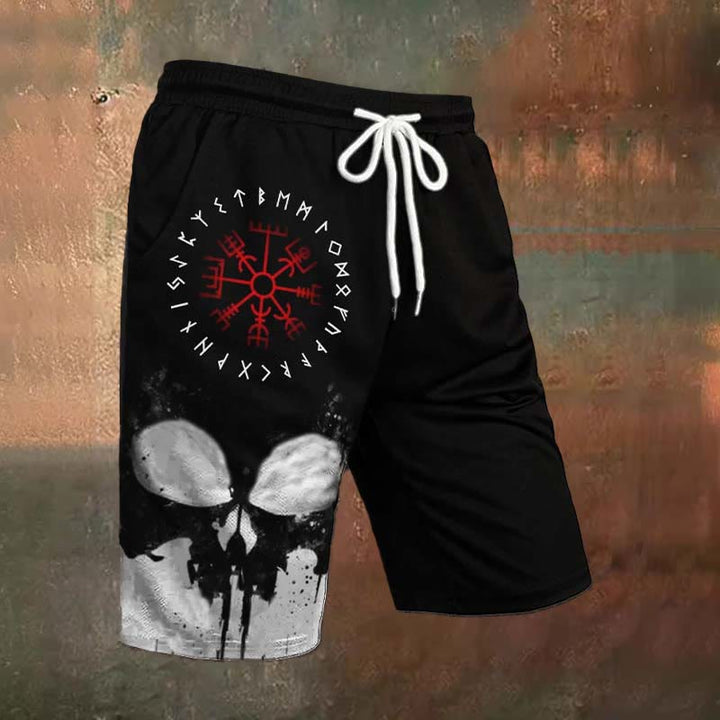 WorldNorse Vegvisir Viking Print Casual Shorts