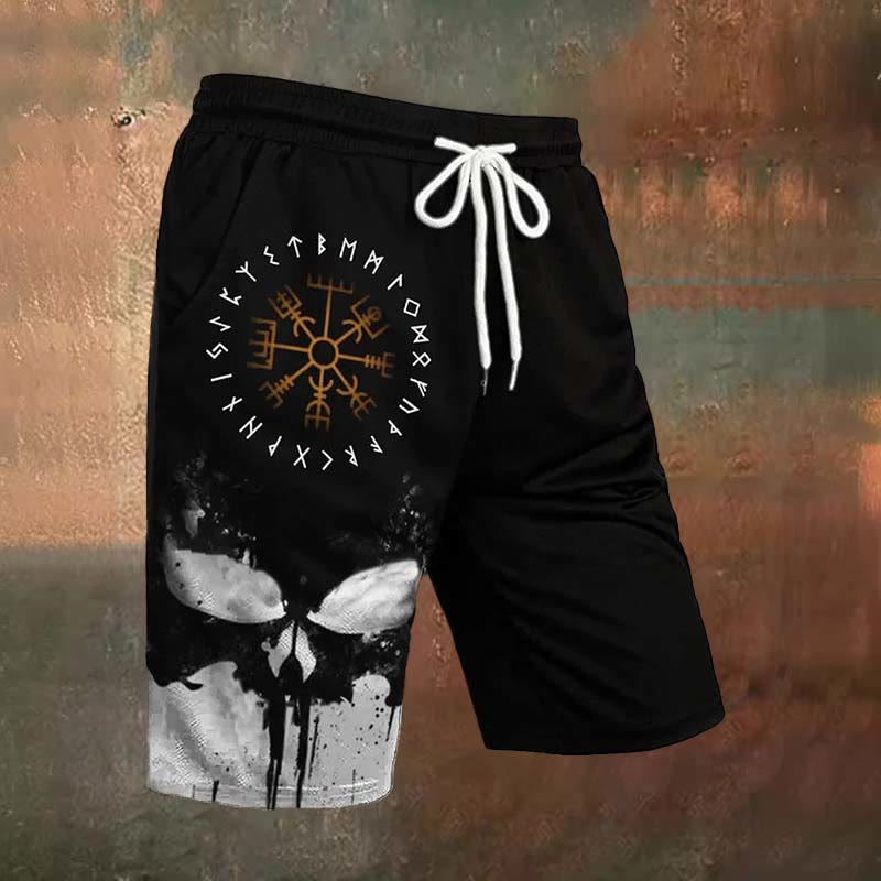 WorldNorse Vegvisir Viking Print Casual Shorts