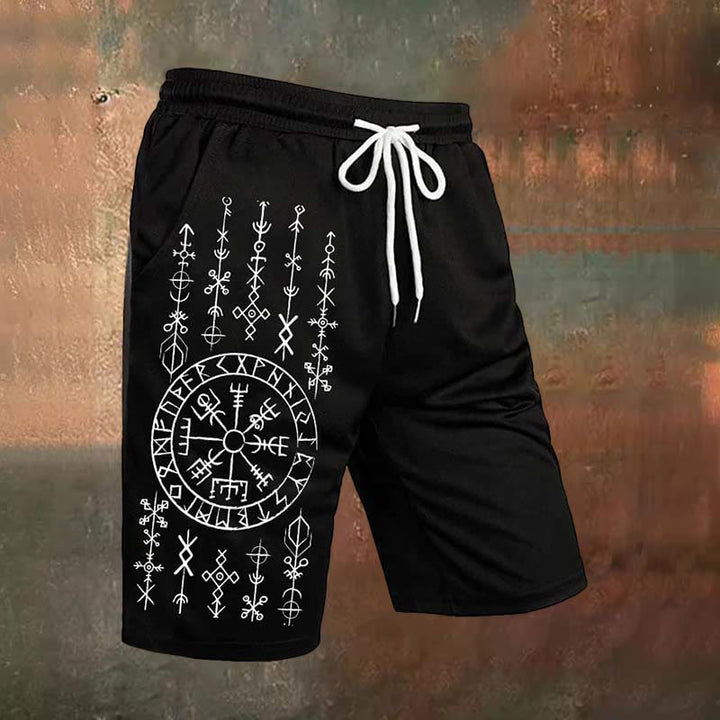 WorldNorse Vegvisir Rune Design Casual Shorts