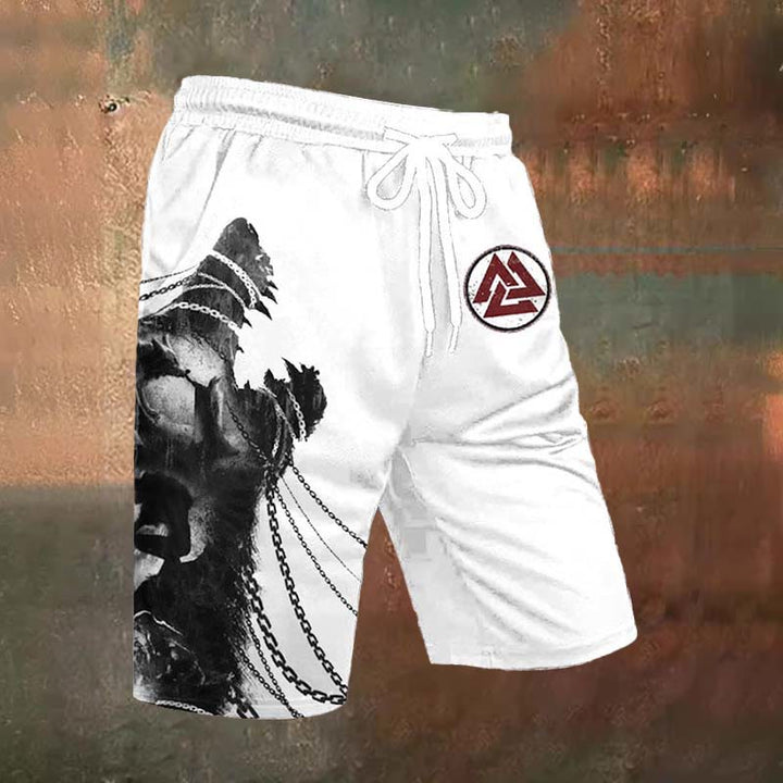 WorldNorse Chained Wolves  Valknut Casual Shorts