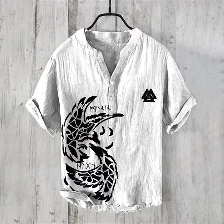 WorldNorse Raven Rune Valknut Casual Shirt - US/UK/AU50，EU60 (5XL) - image 0