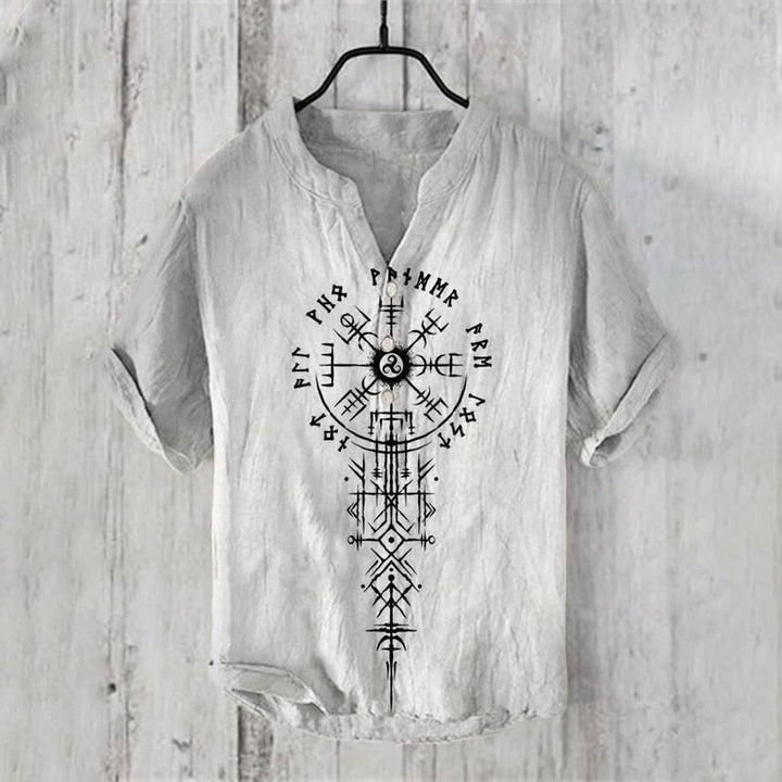 WorldNorse Viking Vegvisir Rune Casual Shirt - US/UK/AU50，EU60 (5XL) - image 1