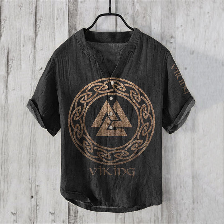 WorldNorse Viking Celtic Knot Valknut Casual Shirt - US/UK/AU50，EU60 (5XL) - image 0
