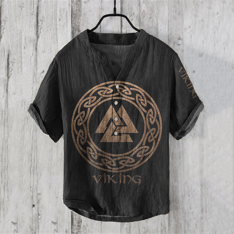 WorldNorse Viking Celtic Knot Valknut Casual Shirt - US/UK/AU50，EU60 (5XL) - image 1