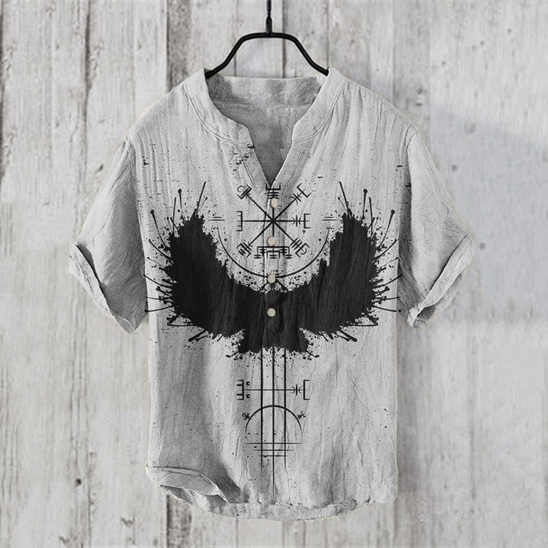WorldNorse Wing Spread Eagle Vegvisir Casual Shirt - US/UK/AU50，EU60 (5XL) - image 1