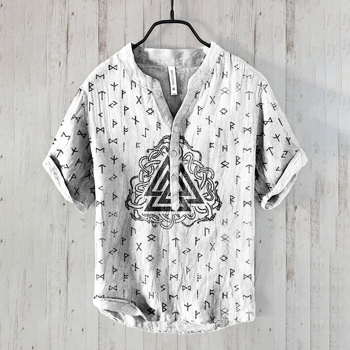 WorldNorse Norse Dragon Coiling Valknut Rune Casual Shirt - White - US/UK/AU50，EU60 (5XL) - image 1