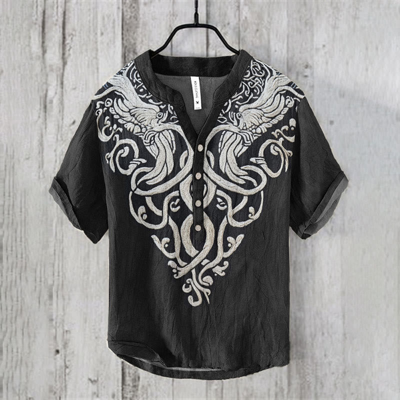 WorldNorse Yggdrasil Jormungandr Casual Shirt - US/UK/AU50，EU60 (5XL) - image 1