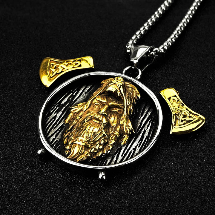 WorldNorse Helm of Awe Viking Battle Axe Necklace - image 1